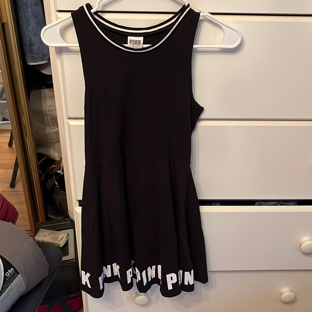 PINK VICTORIAS SECRET BLACK SKATER DRESS